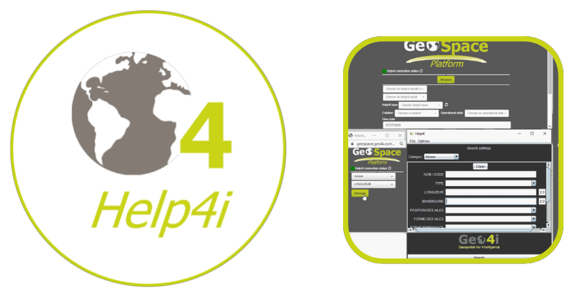 Fournitures d'outils géospatiales
Provider of geospatial tools
Help4i
Outil d'aide à l'identification de matériel
Equipment identification support tool
geospatial intelligence